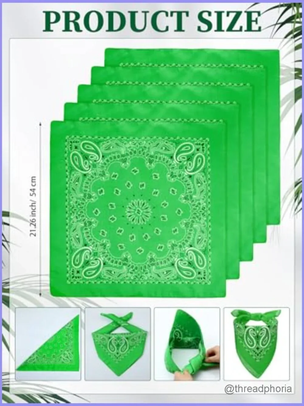 48 Paisley Bandana Set - Soft Polyester Square Scarves for Costumes Parades